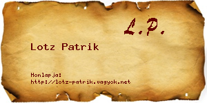 Lotz Patrik névjegykártya